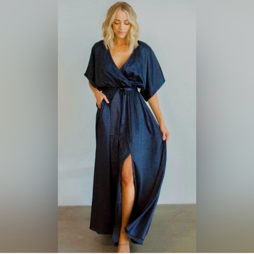 Elegant Navy Wrap Dress